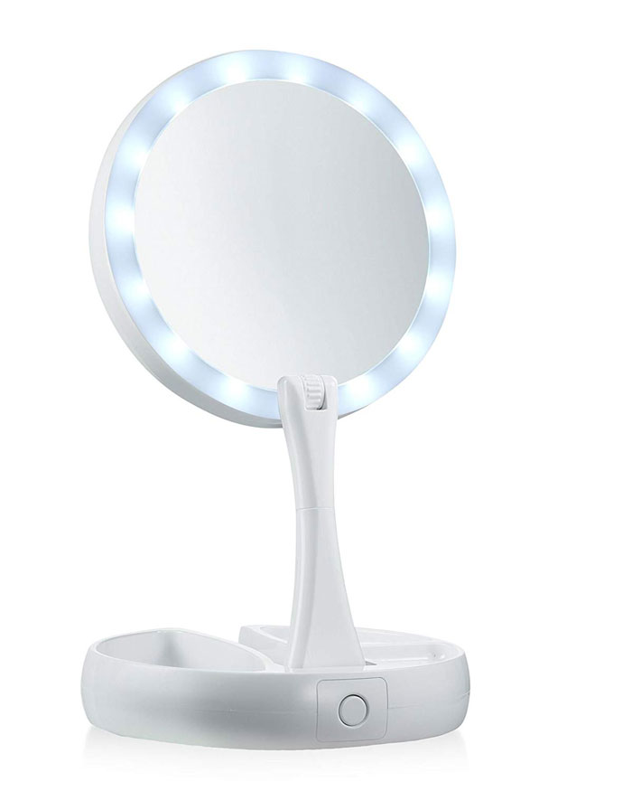 Mirror Fold Led Wht 10X