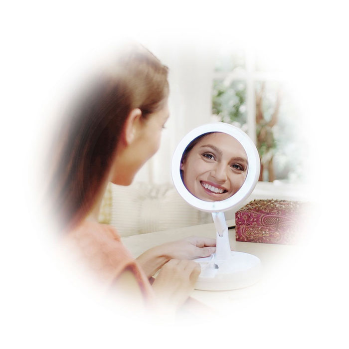 Mirror Fold Led Wht 10X