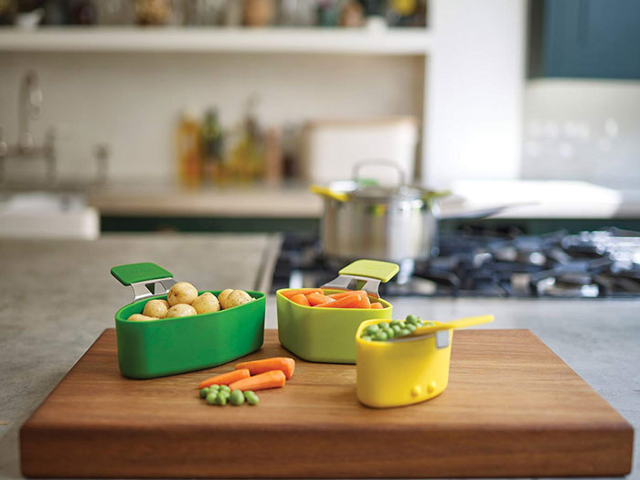 Nest Steam Stackable Steamer Basket Set With Three Compartments (3 Piece)