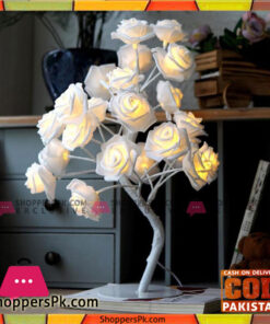 Romantic 3D Rose Flowers Tree Lamp Bedroom Desk Bookcase Night Light Home Bar Party Creative Decoration US/EU Plug