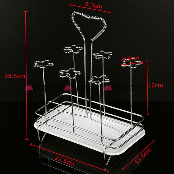 Stainless Steel Glass Cup Rack Water Mug Draining Drying Organizer Stand Tray