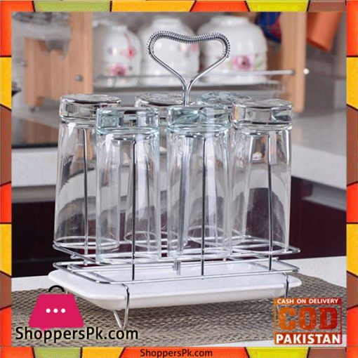Stainless Steel Glass Cup Rack Water Mug Draining Drying Organizer Stand Tray