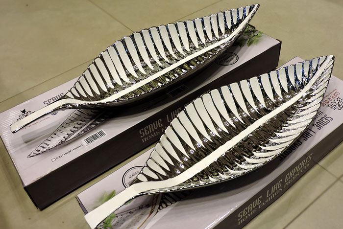 Superdine High Quality 2Pcs Bbq Serving Dish Leaf Dishes