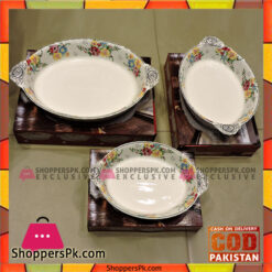 SuperDine High Quality 3 Pcs Set Oval Bakeware 13.75" x 11.75" x 9.75"
