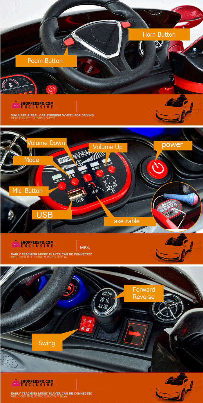 Tesla Model S Kids Ride On Car 12V With Swing And Remote Control