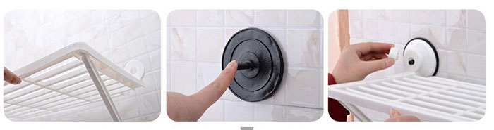 Wall Mounted Strong Bathroom Towel Shelf Stainless Steel With 6 Hooks