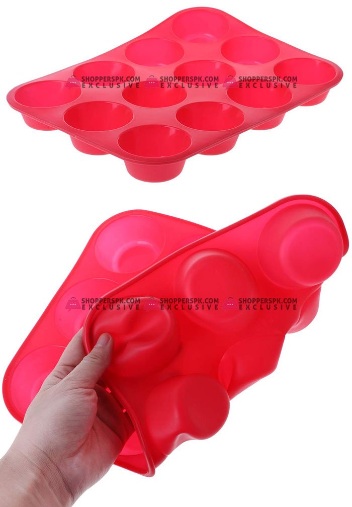 12 Cavity Silicone Cupcake Mold