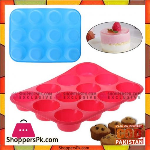 12 Cavity Silicone Cupcake Mold