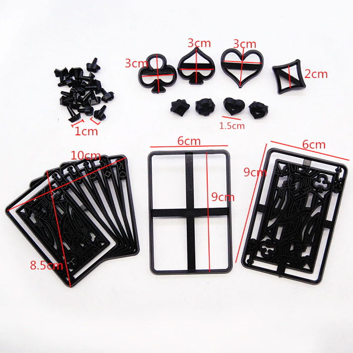28pcs Plastic Poker Card Cookie Cutter Sugarcraft Fondant Cutter Poker Set Decorating Tools