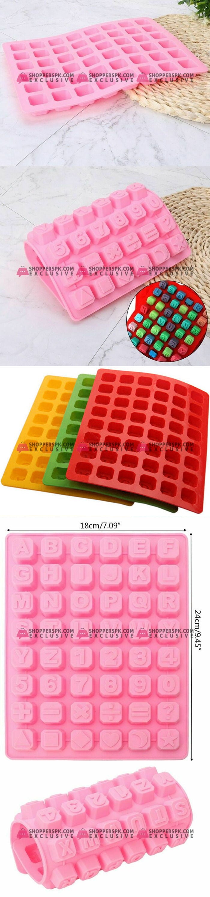 48 Alphabet Letter Number Silicone Mold Ice Cube Tray Chocolate Cake Candy Mould