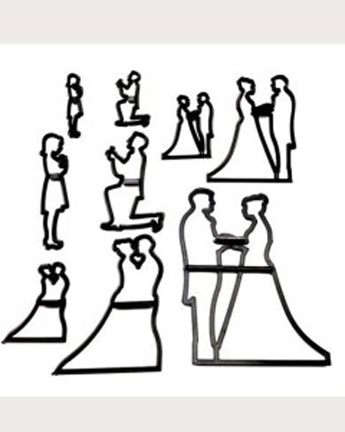 Bride Groom Wedding Cutter Set