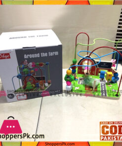 Educational Montessori Wooden Wire Maze Around Beads Farm