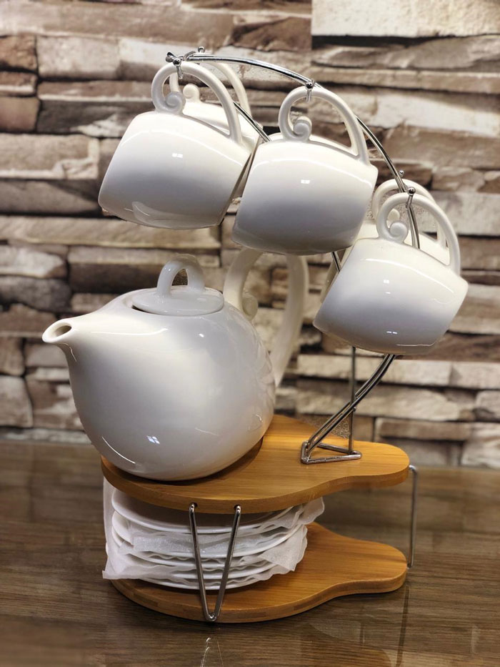 High Quality 13 Pcs Tea Set With Wooden Stand