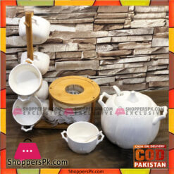 High Quality 19 Pcs Soup Set  With Wooden Stand