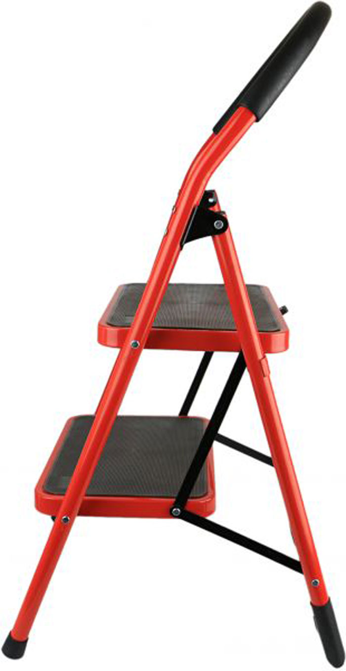 High Quality 2 Step Red Steel Ladder
