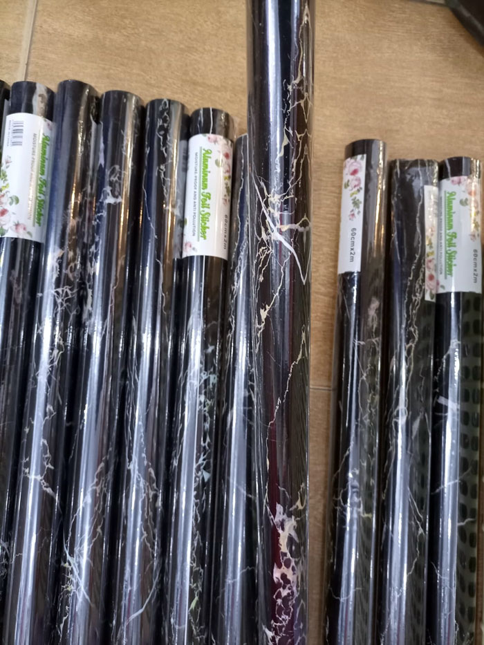 Kitchen Oil Proof Waterproof Sticker Black Marbel Design Kitchen Stove Cabinet Pvc Stickers Self Adhesive Wallpapers Diy Wall Stickers ( 60 Cm X 2 Meter )