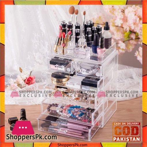 Luxury Large Makeup Storage Drawer Acrylic Cosmetics Organizer Clear Detachable Storage Box Lipstick Holder SF-1543