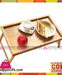 Natural Bamboo Bed Tray Table with Folding Legs Serving Breakfast in Bed Laptop Computer Tray