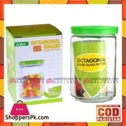 Octangonal Sealed Full Air Tight 380-ML Glass Jar