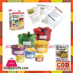 Perfect Portions 7-Piece Labelled Color Coded Dishwasher Microwave Safe Diet Portion Control Containers