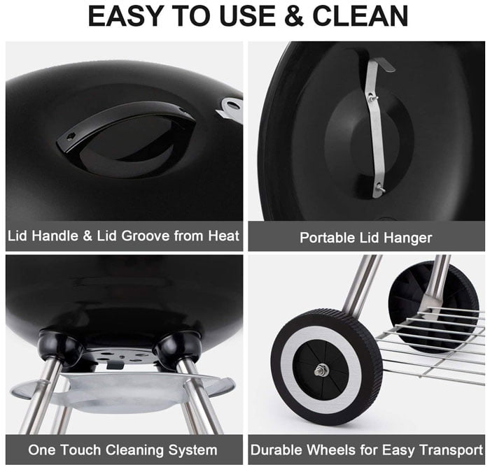 Portable Charcoal Grill Outdoor Bbq 17.5 Inch