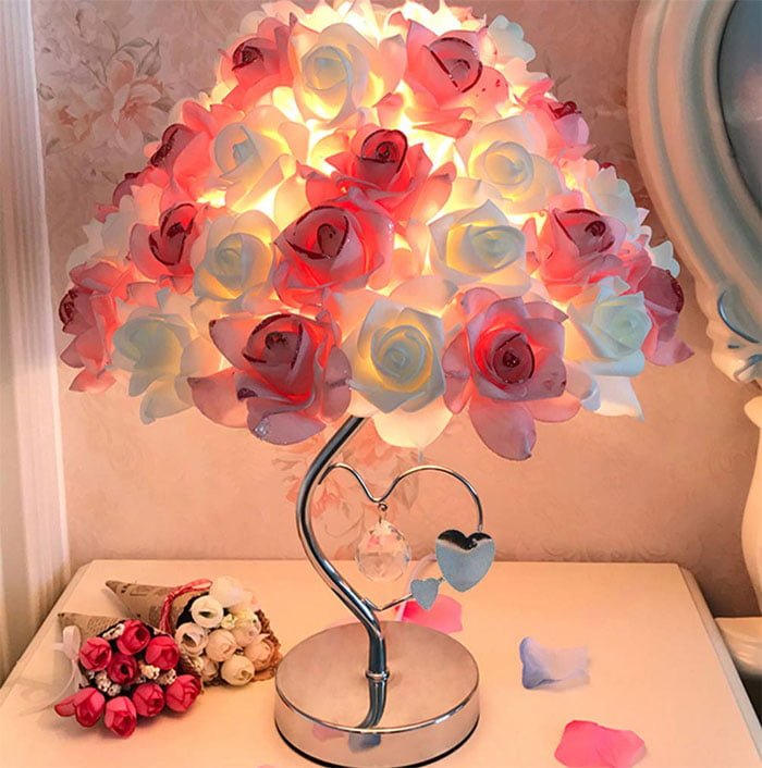 Romantic Rose Desk Table Lamp - 1 Pcs