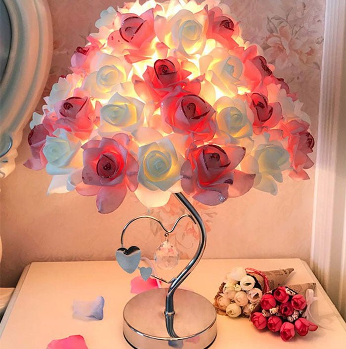 Romantic Rose Desk Table Lamp - 1 Pcs