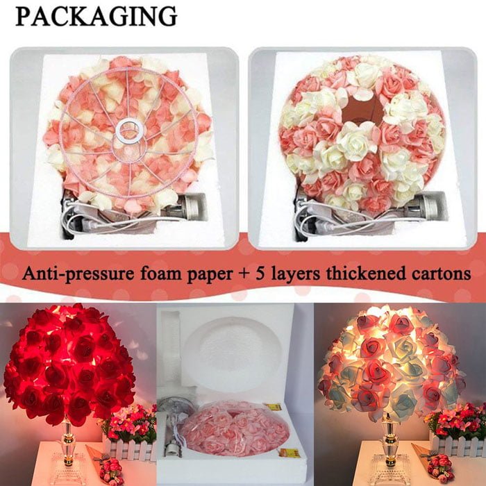 Romantic Rose Desk Table Lamp - 1 Pcs