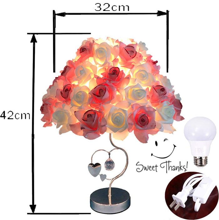 Romantic Rose Desk Table Lamp - 1 Pcs