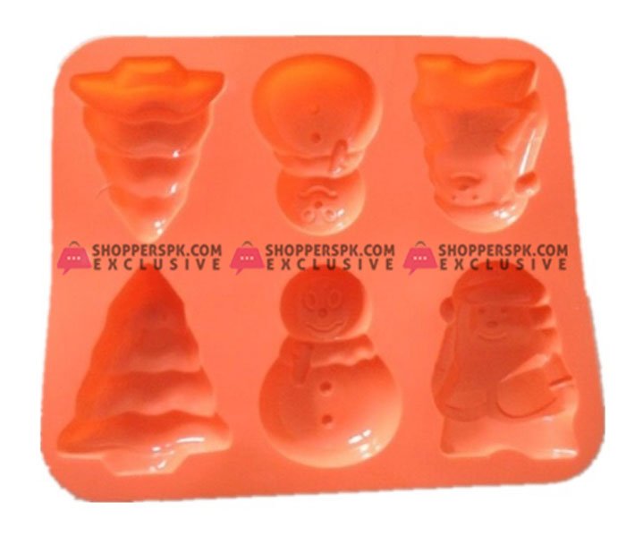 SPK Silicone Christmas Theme Cupcake Mold 6 Cavity