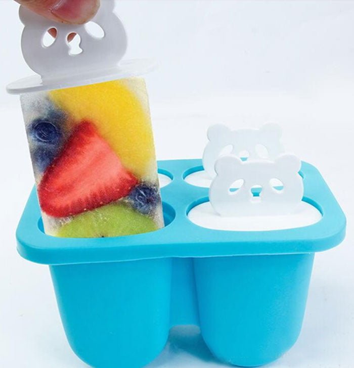 Silicone 4 Grid Solid Ice Cream Mould Diy Popsicle Mold