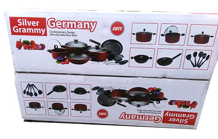 Silver Grammy Non-Stick Set 16 Pcs Set 4 Silver Grammy Non-Stick Set 16 Pcs Set