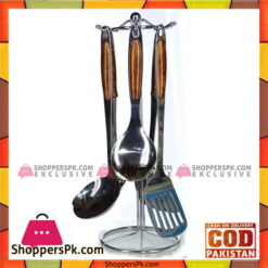 Stainless Steel Kitchen Tool Cooking Spoon with Stand Set of 7
