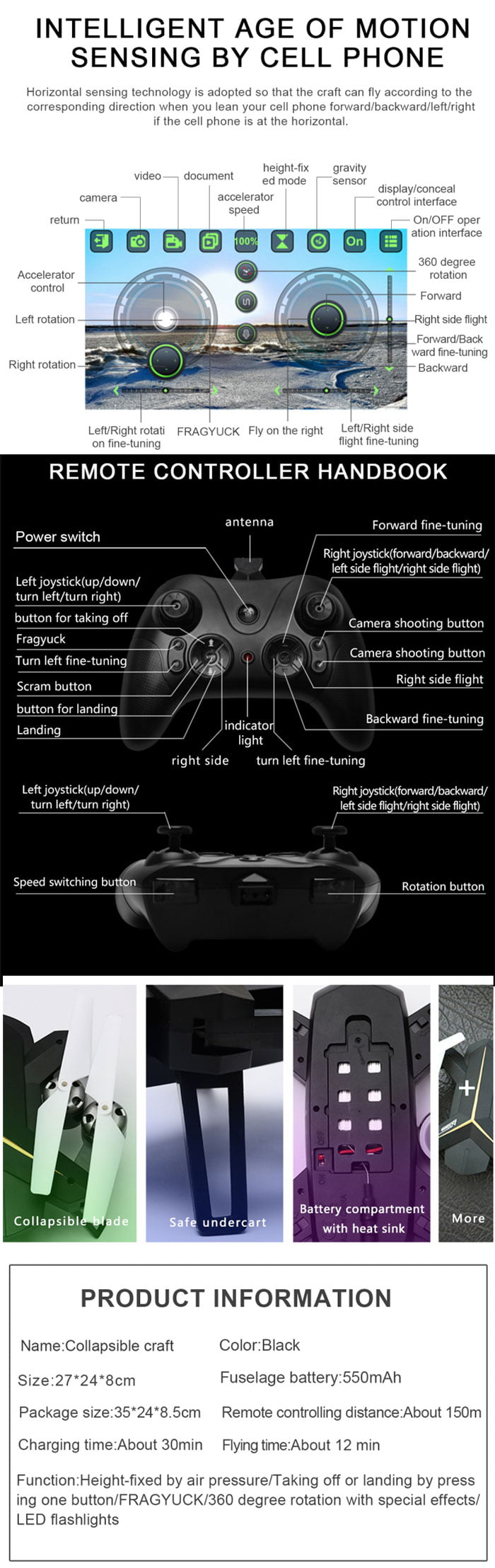 Tracker 2.4Ghz Gyro Quadcopter With Cam Lx-803