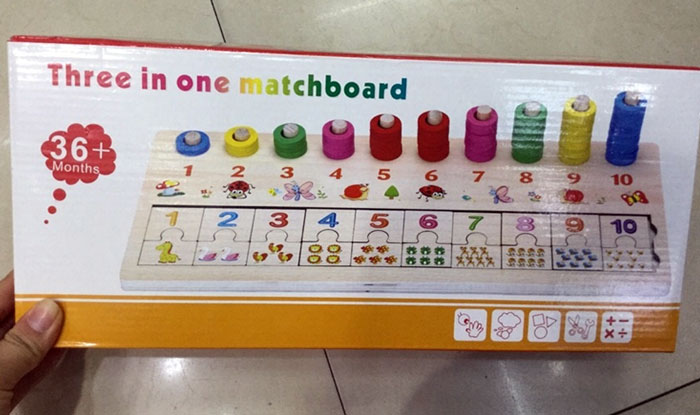 Three In One Matchboard Wooden Toy