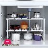 Under Sink Shelf Extendable Storage Stainless Steel and pp Plastic Rack Adjustable Kitchen Organizer