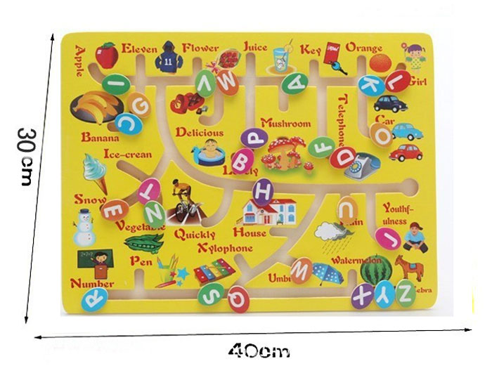 Wooden Activity Abc Maze Puzzle