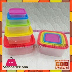 5 Pcs Rainbow Color Lid Plastic Food Storage Box