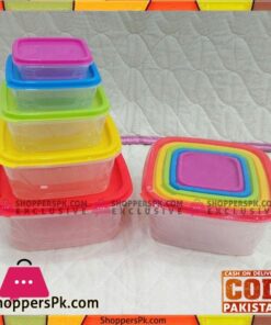 5 Pcs Rainbow Color Lid Plastic Food Storage Box