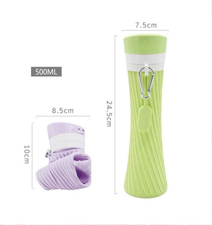 500Ml Folding Silicone Collapsible Water Bottle 1 - Pcs