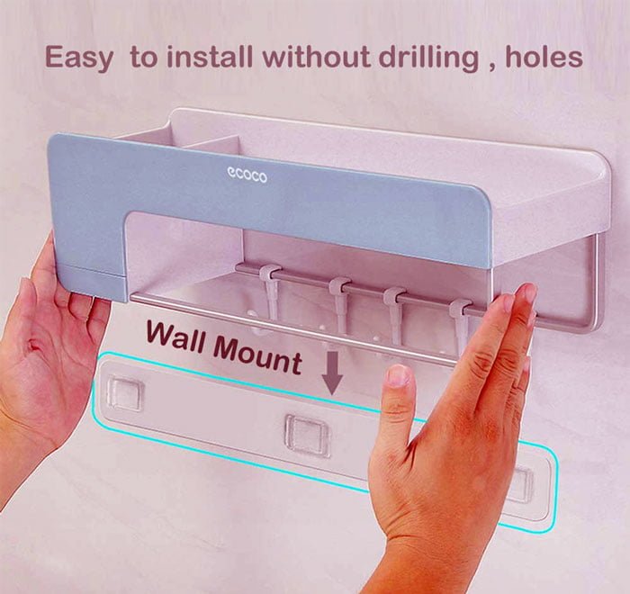 Bathroom Shelf Storage Organizer Shower Caddy Wall Mount Rack With Towel Bar Magnetic Soap Holder And Hanger Hooks