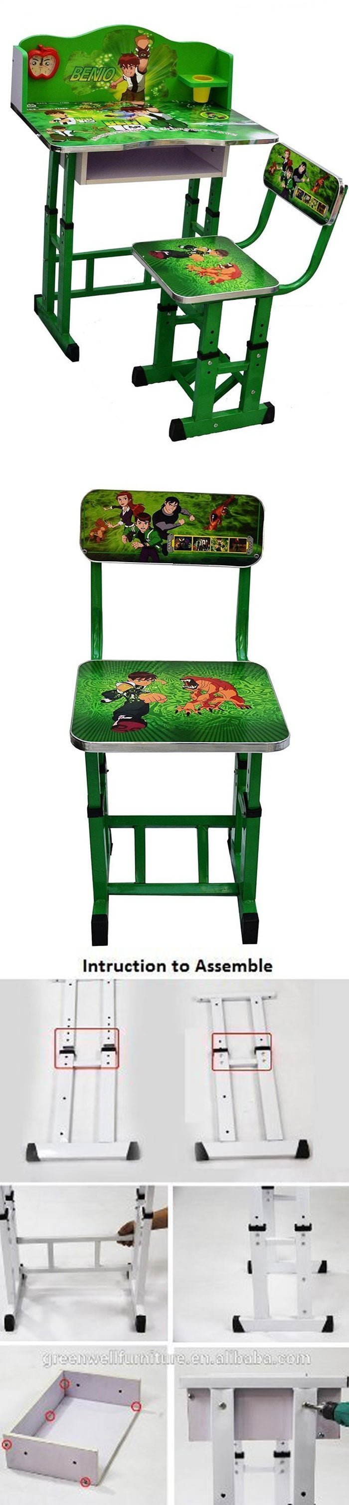 Ben 10 Kids Wooden Study Table and Chair (3-10 Years)