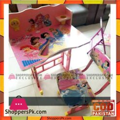 Kids Study Table and Chair Set with Barbie Theme