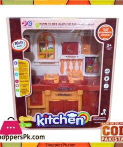 Classic Brown Country Kitchen Set with Light & Sound