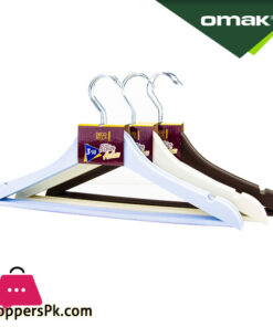 Omak Decobella 3 Piece Wooden Look Plastic Hanger - 50617
