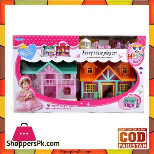 Doll House Funny Play Set Happy Homestead with Furniture (Plastic)