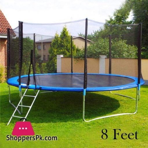 High Quality Fun Fit Garden Trampoline 8 Feet Outdoor Trampoline with Net and Ladder