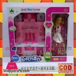 Kids Play Kitchen Set Doll with  Light Music