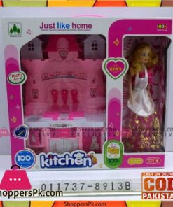 Kids Play Kitchen Set Doll with  Light Music