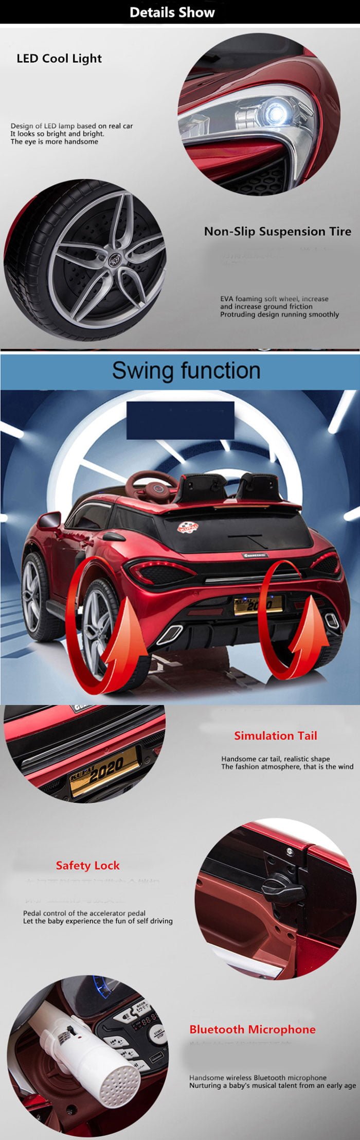 Mclaren Suv Ride On Car Paint Color For Kids With Bluetooth Mic And Digital Meter